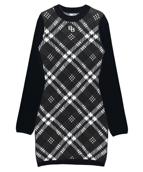 GYDA（ジェイダ）の「GG embroideryラメチェックニットワンピース（ワンピース・レディース・ベージュ/オフホワイト/ブラック・FREE）」の9枚目の写真