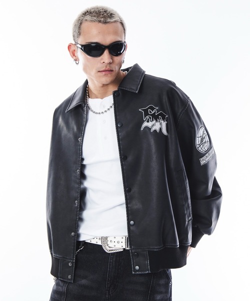 PASHU SHIN HOSOKAWA 80's ベロア 牛革スタジャン 短丈 ankoROCK スタジャン a.p.o.v. -ankoROCK's select- ボアファー×合成