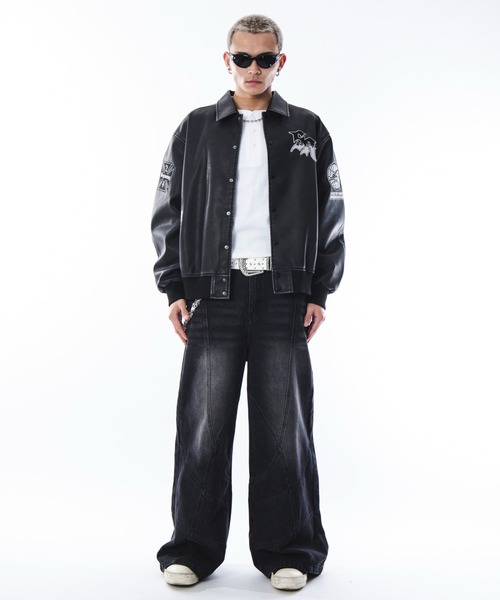 セール】SHORTROUND/【25年秋冬新作】PUグラフィックスタジャン