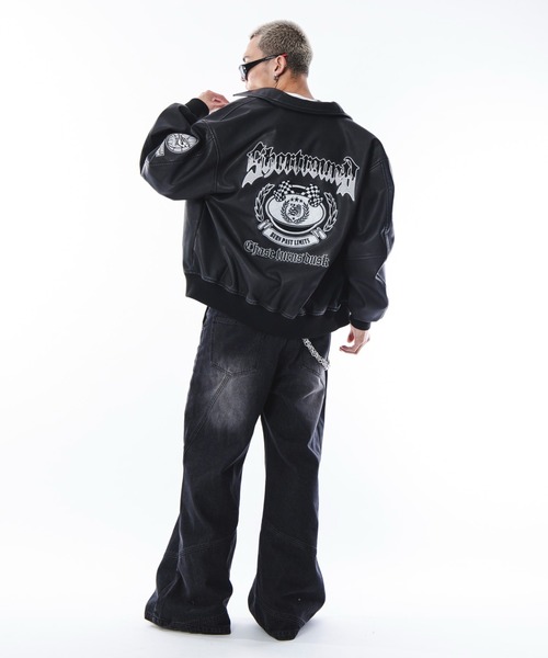 セール】SHORTROUND/【25年秋冬新作】PUグラフィックスタジャン