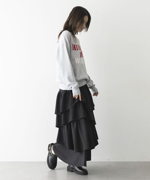 GARAGE OF GOOD CLOTHING（ガレージオブグッドクロージング）の「ムジランダムティアードフリルスカート（スカート・レディース・グレー/ブラック・FREE）」の6枚目の写真