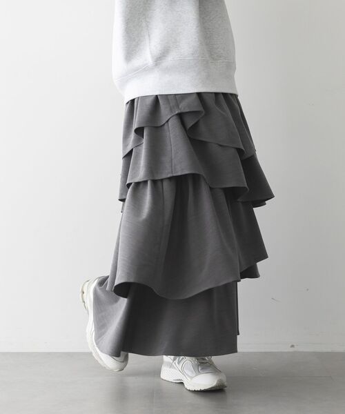 GARAGE OF GOOD CLOTHING（ガレージオブグッドクロージング）の「ムジランダムティアードフリルスカート（スカート・レディース・グレー/ブラック・FREE）」の17枚目の写真