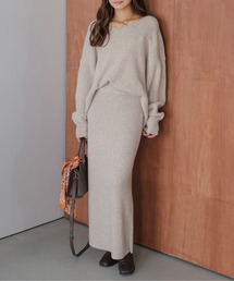 AMELY(エミリー)のリブニットセットアップ(セットアップ)