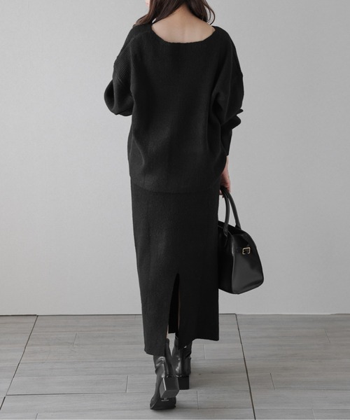 AMELY(エミリー)の「リブニットセットアップ(セットアップ・レディース・ブラック/グレー/ベージュ/ブラウン・フリー)」の7枚目の写真
