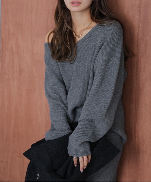 AMELY(エミリー)の「リブニットセットアップ(セットアップ・レディース・ブラック/グレー/ベージュ/ブラウン・フリー)」の11枚目の写真