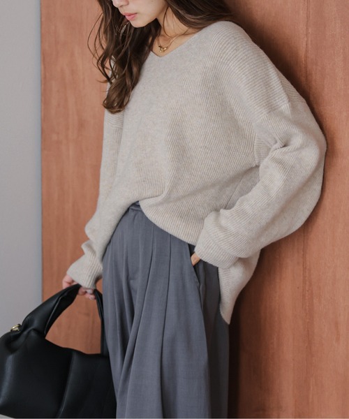 AMELY(エミリー)の「リブニットセットアップ(セットアップ・レディース・ブラック/グレー/ベージュ/ブラウン・フリー)」の16枚目の写真