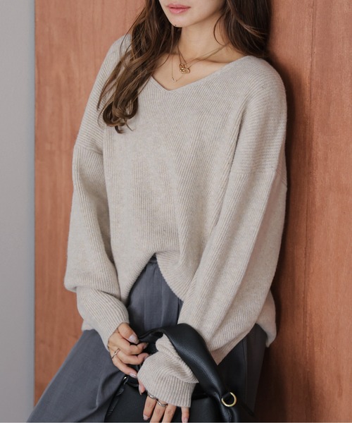 AMELY(エミリー)の「リブニットセットアップ(セットアップ・レディース・ブラック/グレー/ベージュ/ブラウン・フリー)」の17枚目の写真