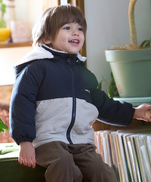 petit main(프티마인)의 「【세탁할 수 있는】리버시블 전환 블루존(블루존)」｜네이비