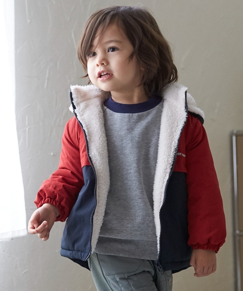 petit main(프티마인)의 「【세탁할 수 있는】리버시블 전환 블루존(블루존)」｜레드