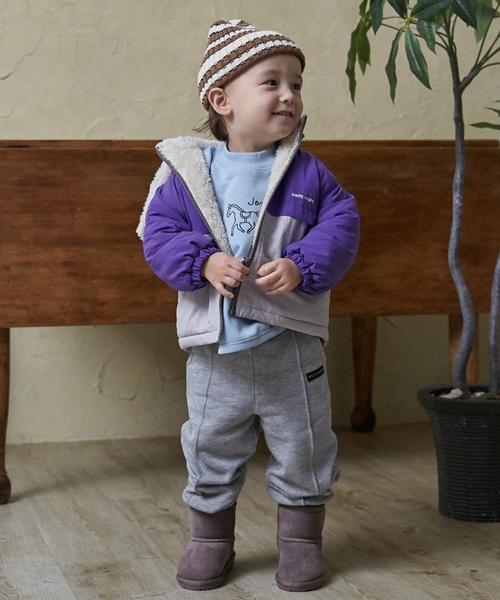 petit main（プティマイン）の「【洗える】リバーシブル切替ブルゾン（ブルゾン・キッズ・ブルー/パープル/ネイビー/レッド・110cm/90cm/100cm/120cm/130cm/80ｃｍ）」の6枚目の写真