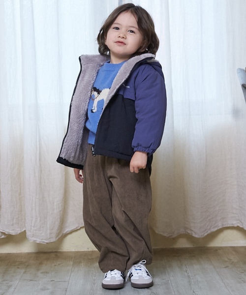 petit main（プティマイン）の「【洗える】リバーシブル切替ブルゾン（ブルゾン・キッズ・ブルー/パープル/ネイビー/レッド・110cm/90cm/100cm/120cm/130cm/80ｃｍ）」の9枚目の写真