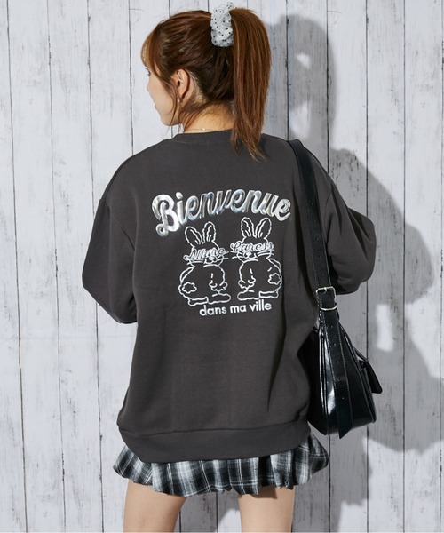 セール】《バックプリント×バニーロゴ》レディース 裏起毛 スウェット