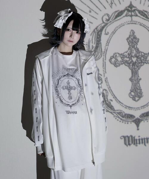 Whinny(ホワイニー)の「Whinny/カリスマ反抗期ジャージ(ブルゾン・レディース・サックスブルー/ブラック/ホワイト・FREE)」の1枚目の写真