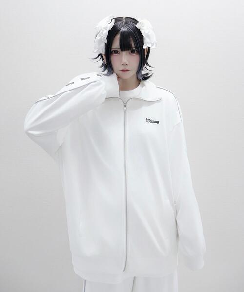 Whinny(ホワイニー)の「Whinny/カリスマ反抗期ジャージ(ブルゾン・レディース・サックスブルー/ブラック/ホワイト・FREE)」の4枚目の写真