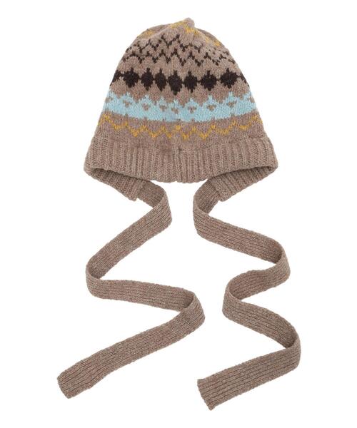 Samansa Mos2（サマンサ モスモス）の「【消臭効果】ジャガードニット帽（ハット・レディース・ベージュ/モカ・F）」の13枚目の写真