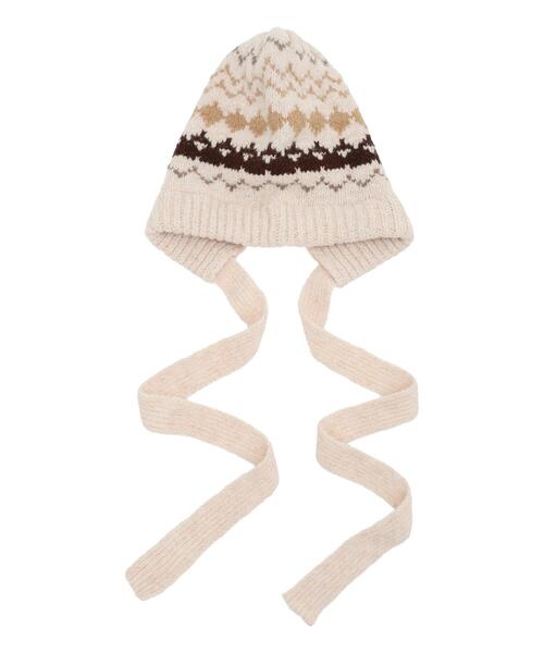 Samansa Mos2（サマンサ モスモス）の「【消臭効果】ジャガードニット帽（ハット・レディース・ベージュ/モカ・F）」の14枚目の写真