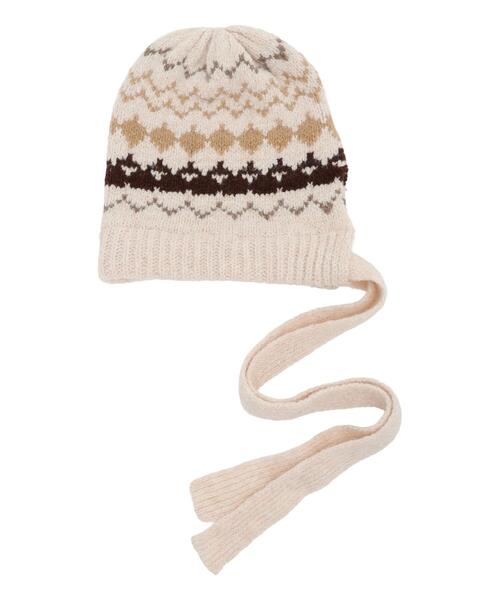 Samansa Mos2（サマンサ モスモス）の「【消臭効果】ジャガードニット帽（ハット・レディース・ベージュ/モカ・F）」の16枚目の写真