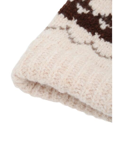 Samansa Mos2（サマンサ モスモス）の「【消臭効果】ジャガードニット帽（ハット・レディース・ベージュ/モカ・F）」の18枚目の写真