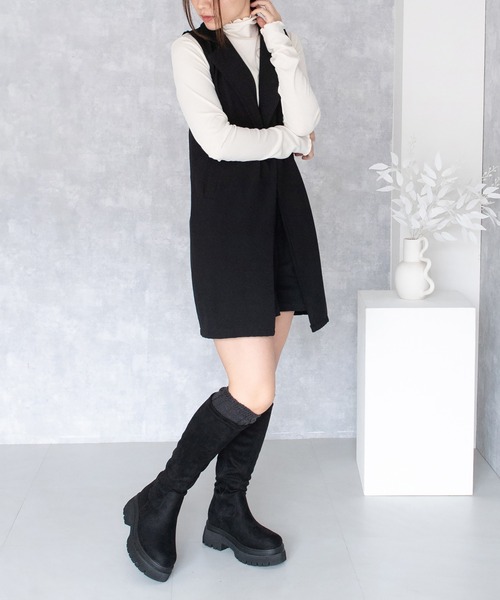 JELLY BEANS(ジェリービーンズ)の「厚底ストレッチロングブーツ(210-57392)JELLY BEANS(ジェリービーンズ)(ブーツ・レディース・ブラック系/ブラック・S/M/L/LL)」の17枚目の写真