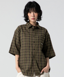 GLACK（グラック）の「GS013 ウォッシュドプレイドチェックシャツ (GREEN)（シャツ/ブラウス）」