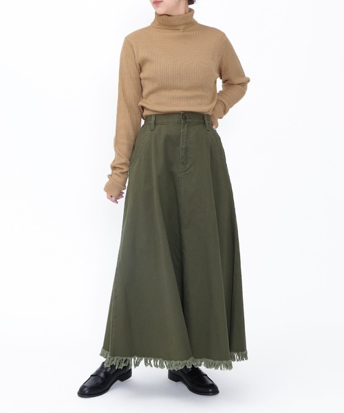 PUNYUS（プニュズ）の「フリンジロングスカート（スカート・レディース・ブラウン/ライトブルー/カーキ/ブラック・1/2/3/4）」の20枚目の写真