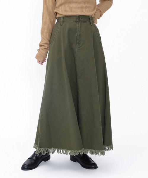 PUNYUS（プニュズ）の「フリンジロングスカート（スカート・レディース・ブラウン/ライトブルー/カーキ/ブラック・1/2/3/4）」の21枚目の写真