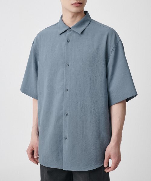 MUSINSA STANDARD（ムシンサスタンダード）の「リラックスドリネンライク半袖シャツ[ブルーグレー]（シャツ/ブラウス・メンズ・その他・SMALL/MEDIUM/LARGE/X-LARGE/XX-LARGE）」の6枚目の写真
