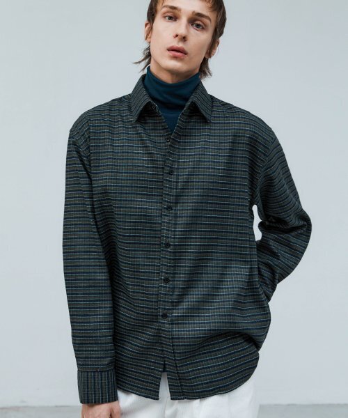 TRIP LE SENS(トリップ ル センス)の「ファインウールクラシックチェックシャツ_イエローネイビー(シャツ/ブラウス・メンズ・その他・SMALL/MEDIUM/LARGE)」の3枚目の写真