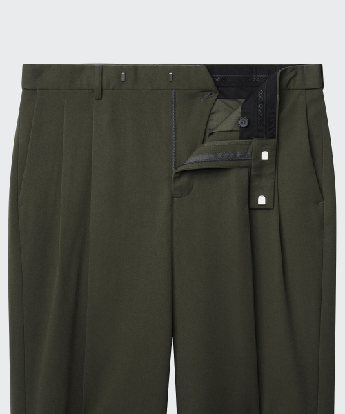 MUSINSA STANDARD（ムシンサスタンダード）の「リアルワイドヒドゥンバンディングスラックス[ダスティカーキ]（スラックス・メンズ・その他・29/30/31/33/26/27/28/40/38/42/36/34/32）」の3枚目の写真