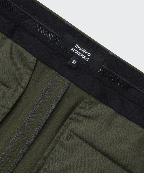 MUSINSA STANDARD（ムシンサスタンダード）の「リアルワイドヒドゥンバンディングスラックス[ダスティカーキ]（スラックス・メンズ・その他・29/30/31/33/26/27/28/40/38/42/36/34/32）」の4枚目の写真