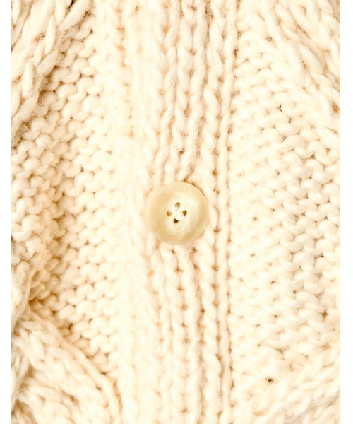 RUMCHE(ラムシェ)の「Deformation Cable Knit Cardigan / 変形ケーブルニットカーディガン(カーディガン/ボレロ・レディース・オフホワイト/ブラック・FREE)」の14枚目の写真