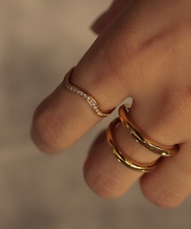 bonu.（ボヌ）の「【サージカルステンレス】レイヤード２連リング（リング）」