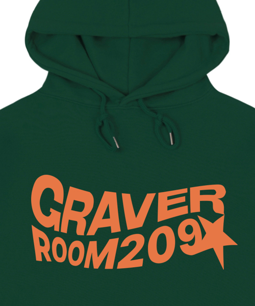 GRAVER（グレーバー）の「[ユニセックス] ウェーブスターロゴフードパーカー_グリーン（パーカー・レディース・オレンジ・SMALL/MEDIUM/LARGE/X-LARGE）」の3枚目の写真