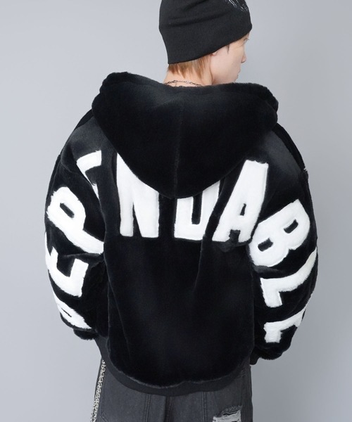 セール】フェイクファーブルゾン/バックロゴ//ヒョウ・レオパード/ユニ