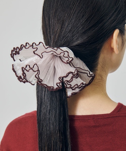 GOLDY】パイピング プリーツ ビッグ シュシュ 6251105（シュシュ