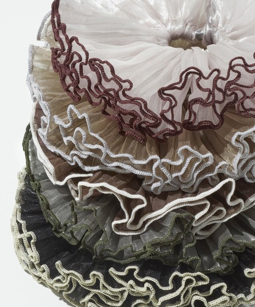 シュシュマム GOLDY】パイピング プリーツ ビッグ シュシュ 6251105（シュシュ