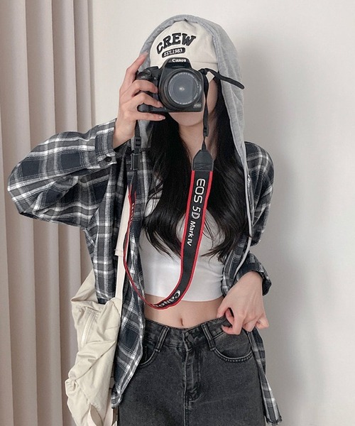 NANEA(ナネア)の「フード付きチェック柄シャツ(シャツ/ブラウス・レディース・ブラック・フリー)」の15枚目の写真