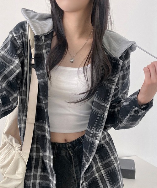 NANEA(ナネア)の「フード付きチェック柄シャツ(シャツ/ブラウス・レディース・ブラック・フリー)」の16枚目の写真