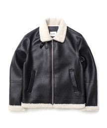 QT8 GARMENTS（キューティーエイトガーメント）の「RG B-3 Mouton Jacket (Black/Beige)（ムートンコート）」