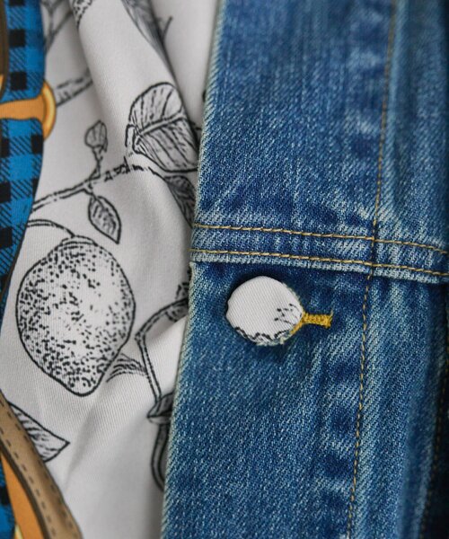 ear PAPILLONNER(イアパピヨネ)の「クラシックチェックストール(ストール/ショール・レディース・レッド/サックスブルー・FREE)」の6枚目の写真