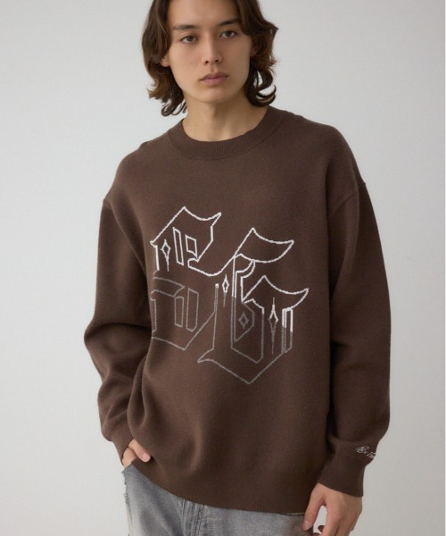 AZUL by moussy(アズールバイマウジー)の「STAY GOLDニット(ニット/セーター・メンズ・杢グレー/ブラック/ブラウン・MEDIUM/LARGE)」の3枚目の写真
