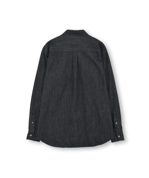 BROWNYARD（ブラウンヤード）の「Wボタンダウンデニムシャツ、ブラック（シャツ/ブラウス・レディース・その他・1/2）」の2枚目の写真