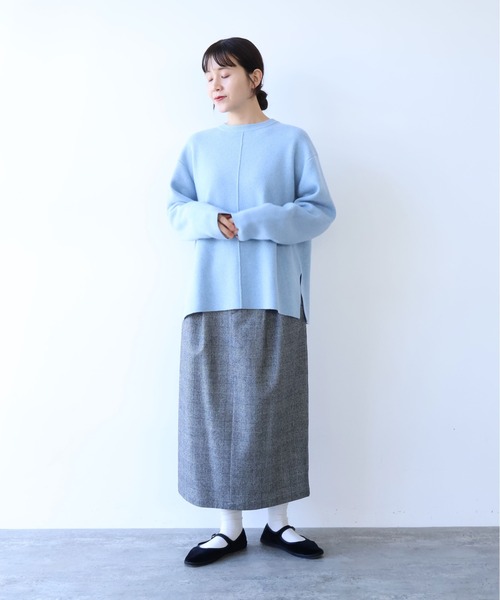 yuni（ユニ　）の「washable wool check コクーンスカート　1701SK006252（スカート・レディース・ブラック・FREE）」の2枚目の写真