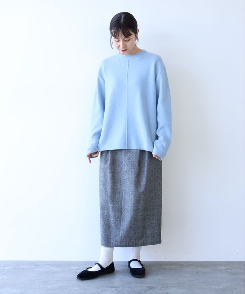 yuni（ユニ　）の「washable wool check コクーンスカート　1701SK006252（スカート・レディース・ブラック・FREE）」の3枚目の写真