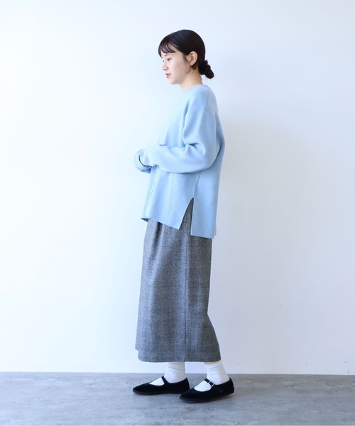 yuni（ユニ　）の「washable wool check コクーンスカート　1701SK006252（スカート・レディース・ブラック・FREE）」の4枚目の写真