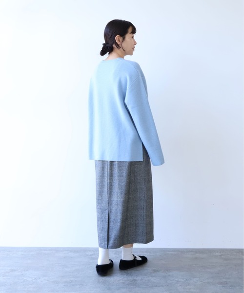 yuni（ユニ　）の「washable wool check コクーンスカート　1701SK006252（スカート・レディース・ブラック・FREE）」の5枚目の写真