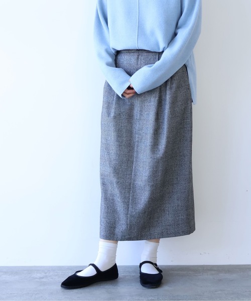 yuni（ユニ　）の「washable wool check コクーンスカート　1701SK006252（スカート・レディース・ブラック・FREE）」の7枚目の写真