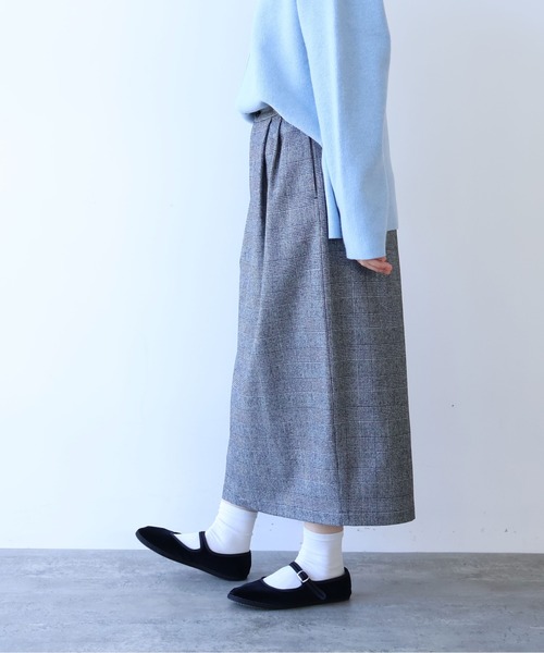 yuni（ユニ　）の「washable wool check コクーンスカート　1701SK006252（スカート・レディース・ブラック・FREE）」の9枚目の写真