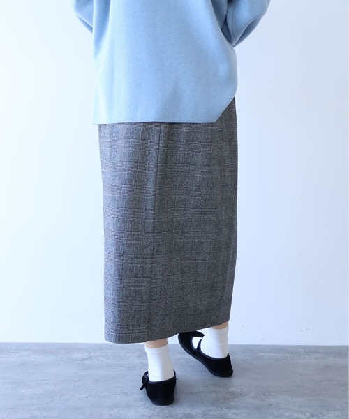 yuni（ユニ　）の「washable wool check コクーンスカート　1701SK006252（スカート・レディース・ブラック・FREE）」の10枚目の写真
