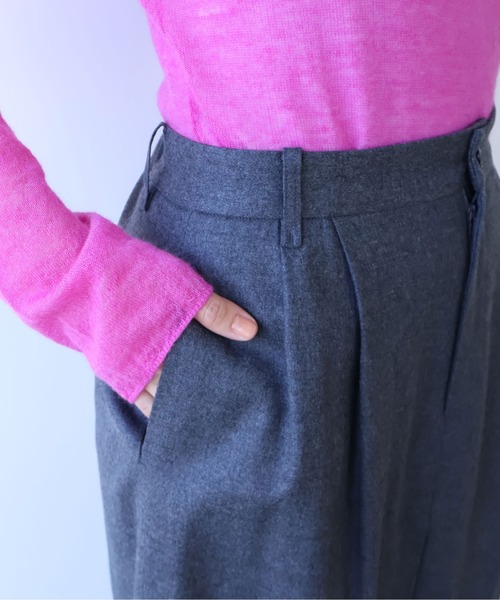 yuni（ユニ　）の「washable wool check コクーンスカート　1701SK006252（スカート・レディース・ブラック・FREE）」の16枚目の写真